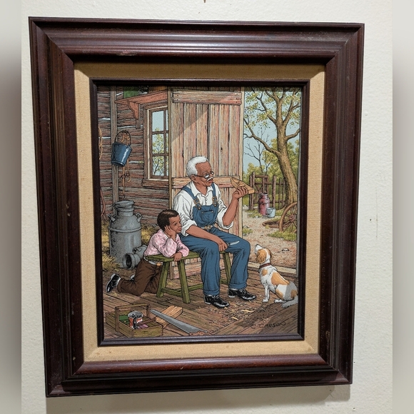 c.carson Grandpa Carving Wood Boat Appraise In 1993 14x12 - Picture 2 of 9